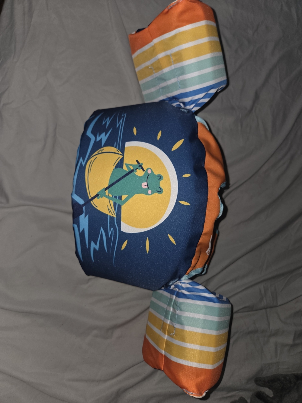 Speedo Kids Float Arm Bands - Navy, Orange, Yellow & Aqua Frog Design